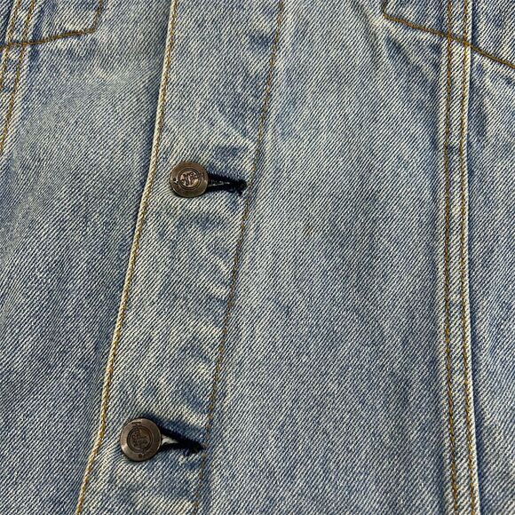 Vintage Hard Rock Cafe Orlando Unisex XL Blue Denim Bomber Jacket Music Flawed - Picture 9 of 16